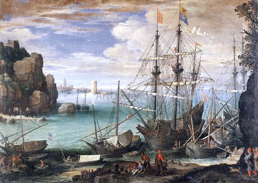  Paul Bril View of a Port - Canvas Print