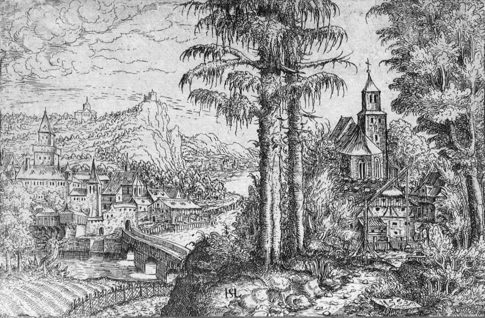  Hanns Lautensack View of a Town along the River with a Church on the Right Bank - Canvas Print
