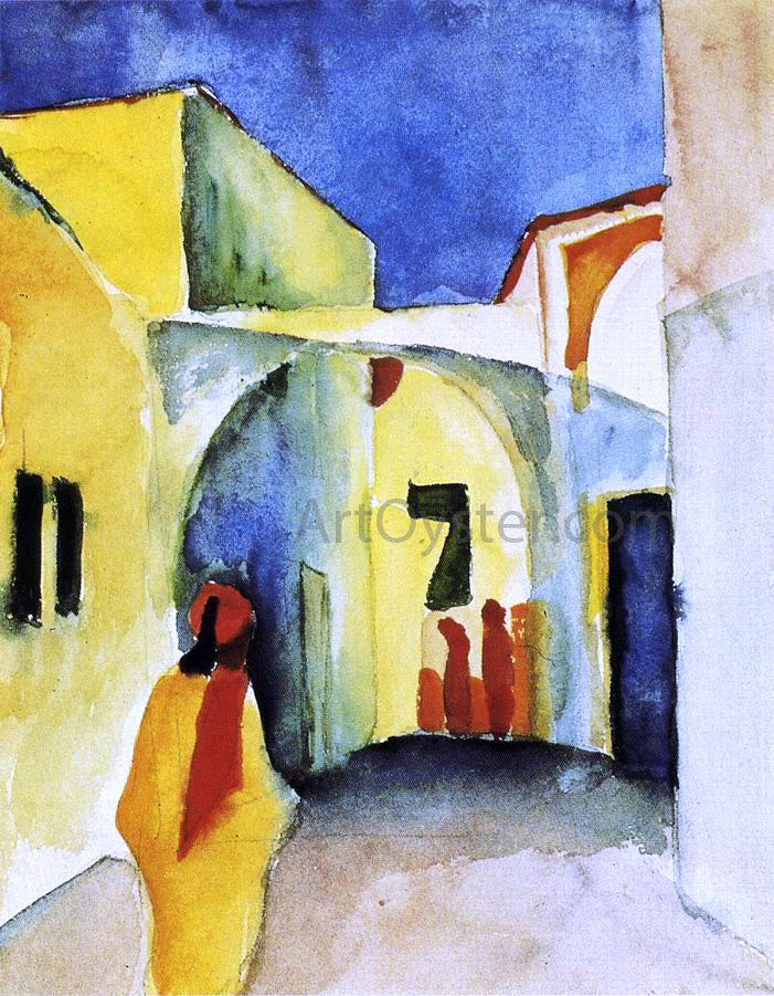  August Macke View of an Alley - Canvas Print