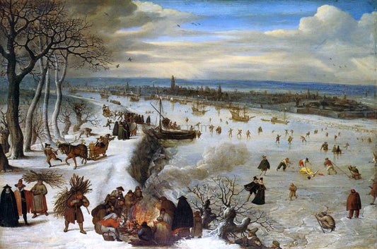  Lucas Van Valkenborch View of Antwerp with the Frozen Schelde - Canvas Print