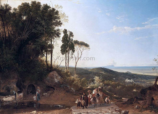 Franz Ludwig Catel View of Ariccia with the Sea in the Background - Canvas Print