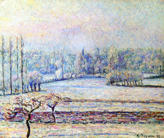  Camille Pissarro View of Bazincourt, Frost, Morning - Canvas Print