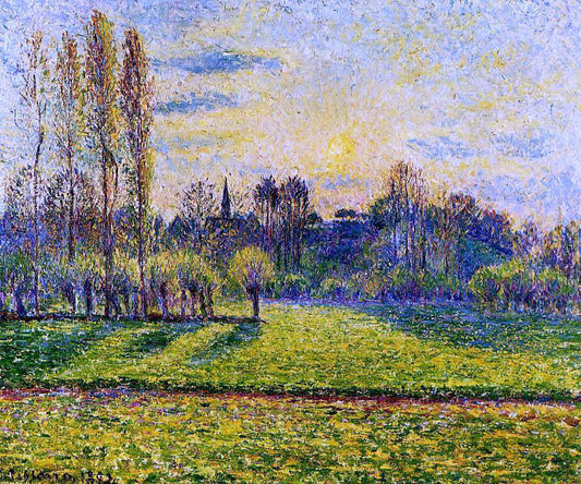  Camille Pissarro View of Bazincourt, Sunset - Canvas Print