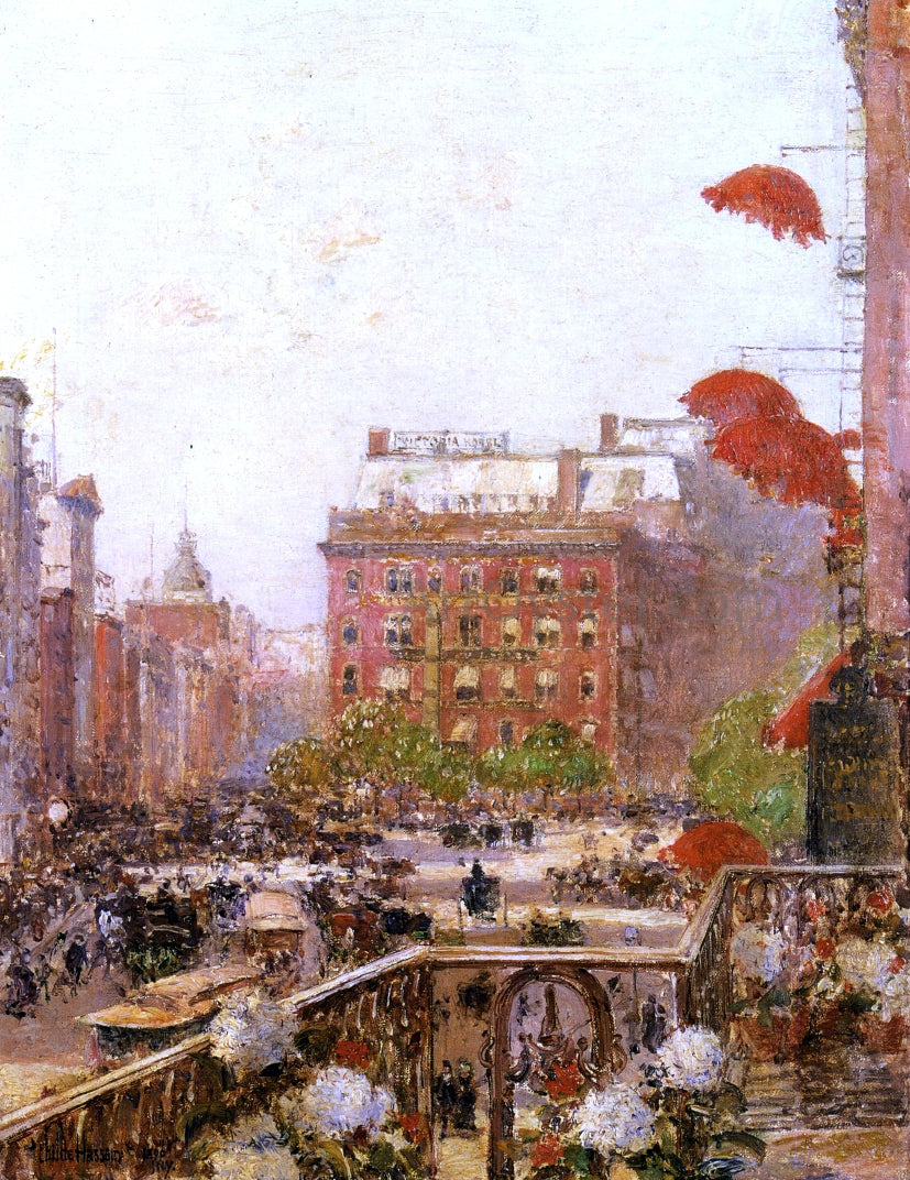  Frederick Childe Hassam View of Broadway and Fifth Avenue - Canvas Print