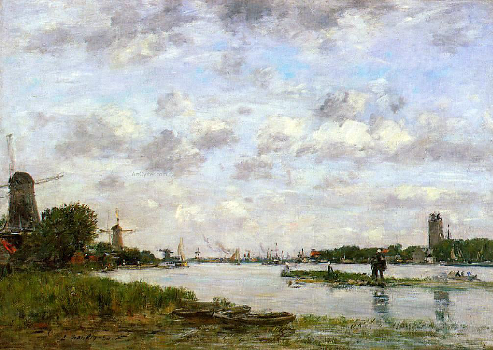  Eugene-Louis Boudin View of Dordrecht - Canvas Print