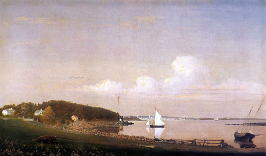  Fitz Hugh Lane View of Gloucester from 'Brookbank,' the Sawyer Homestead - Canvas Print