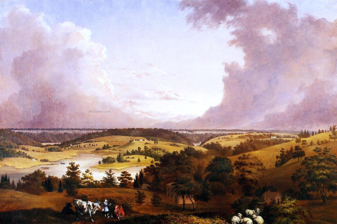  John Ludlow Morton View of Hastings-on-Hudson - Canvas Print