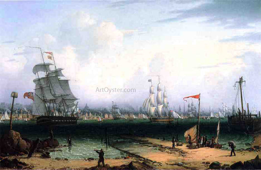  Robert Salmon View of Liverpool from Cheshire - Canvas Print
