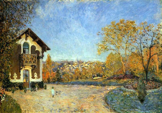  Alfred Sisley View of Marly-le-Roi from House at Coeur-Colant - Canvas Print
