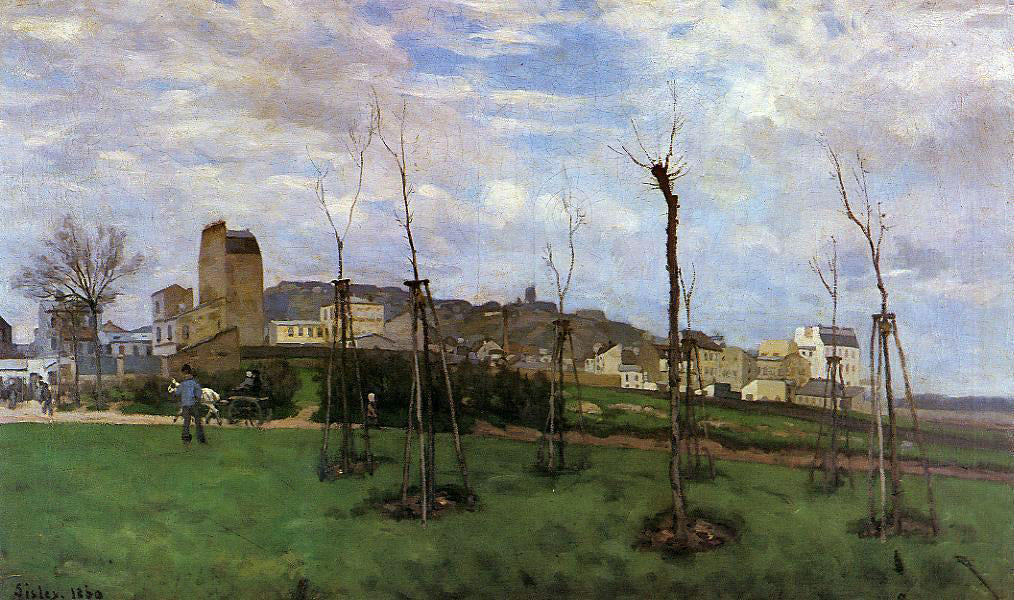  Alfred Sisley View of Montmartre from the Cite des Fleurs, Les Batignolles - Canvas Print
