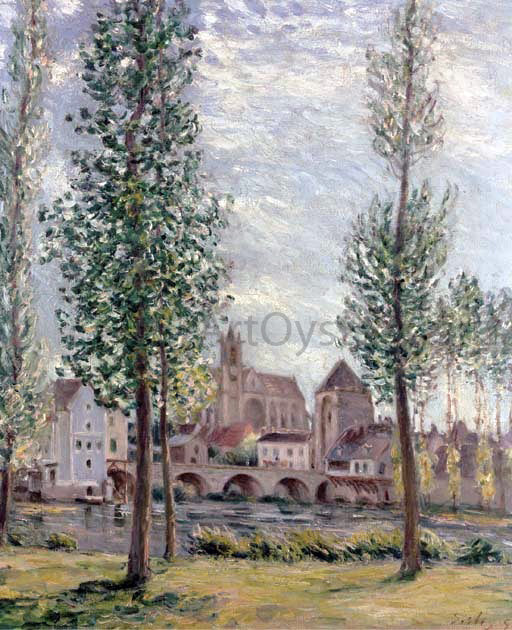  Alfred Sisley View of Moret-sur-Loing Through the Trees - Canvas Print