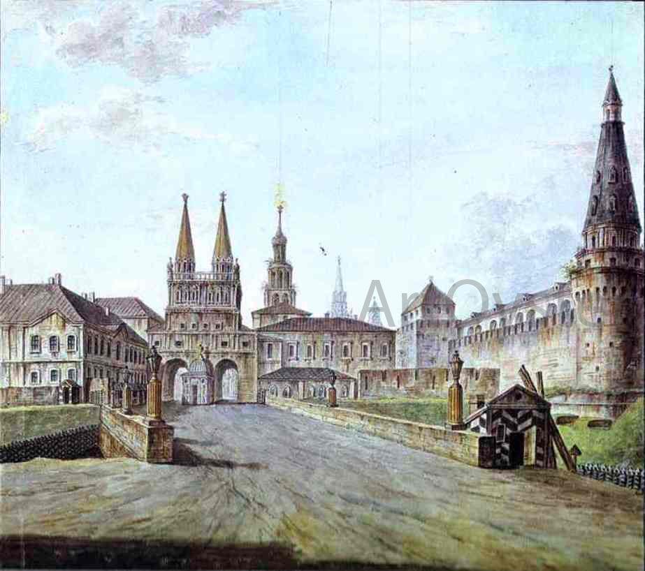  Fedor Yakovlevich Alekseev View of Moscow Near the Iversky Gate of the Kremlin - Canvas Print