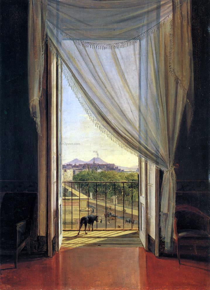  Franz Ludwig Catel View of Naples through a Window - Canvas Print