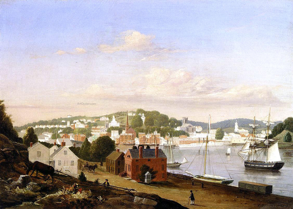  Fitz Hugh Lane View of Norwich, Connecticut - Canvas Print