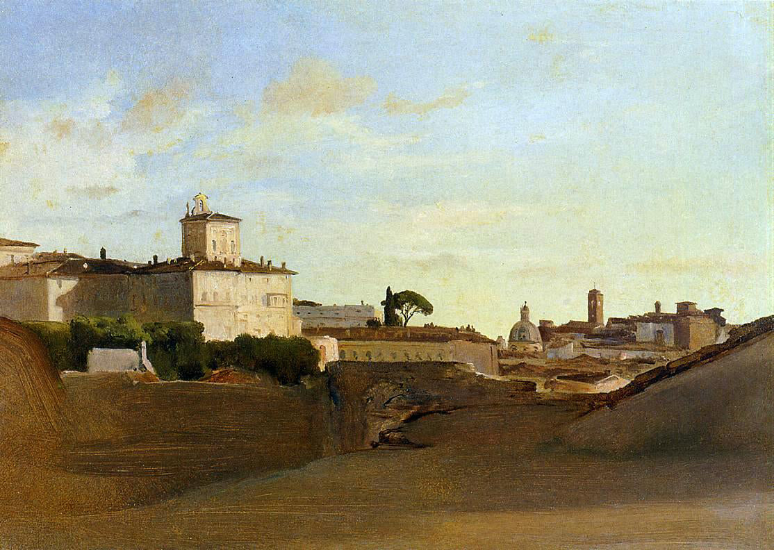  Jean-Baptiste-Camille Corot View of Pincio, Italy - Canvas Print