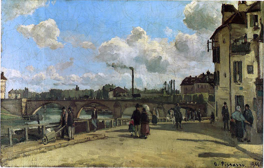  Camille Pissarro View of Pontoise, Quai du Pothuis - Canvas Print