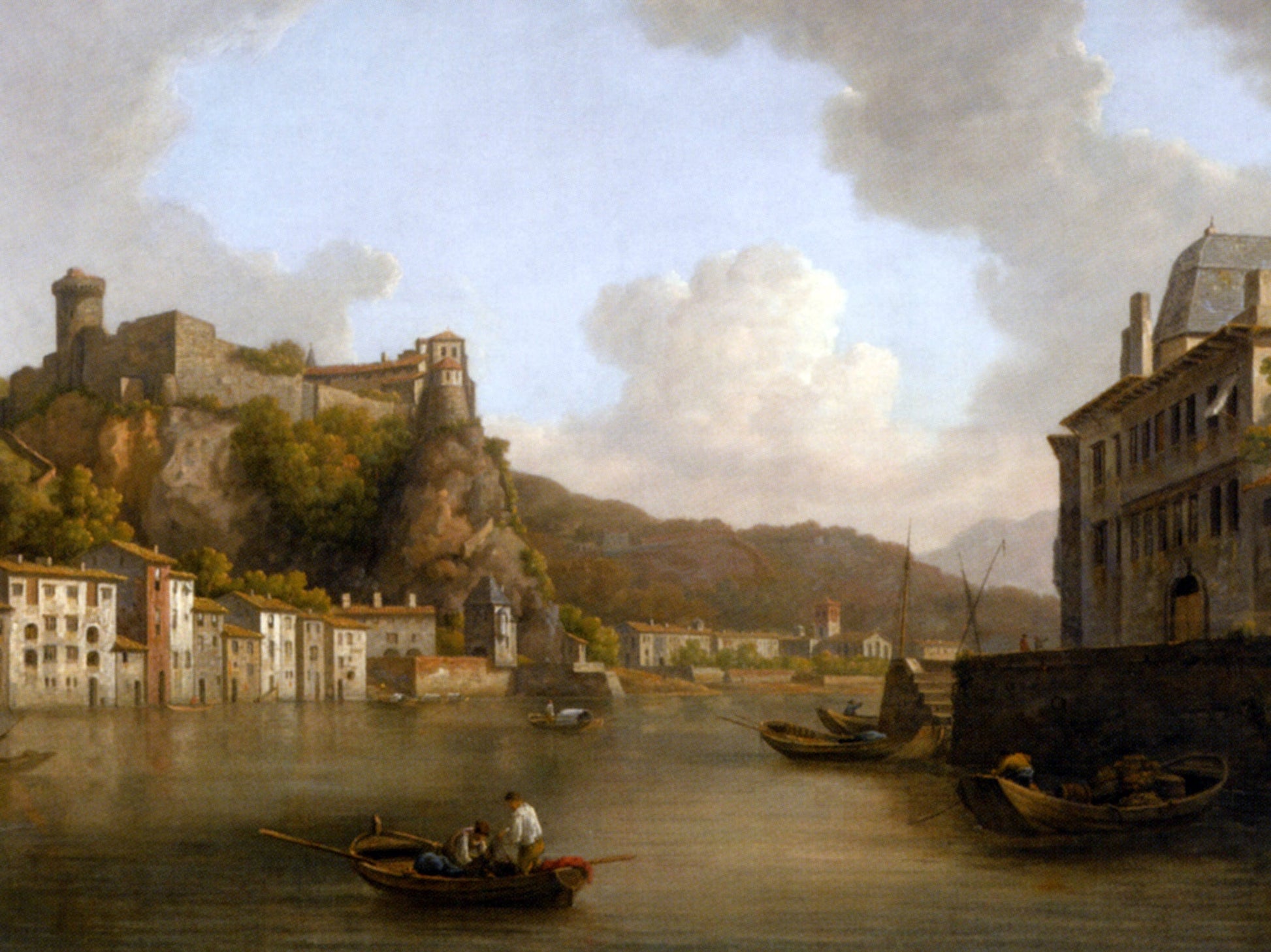  William Marlow View of the Chateau de Pierre Encise on the Rhone Lyon - Canvas Print