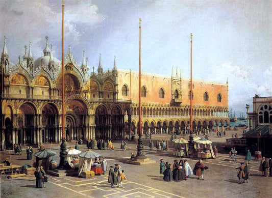  Canaletto View of the Church and the Doge's Palace from the Procuratie Vecchie - Canvas Print