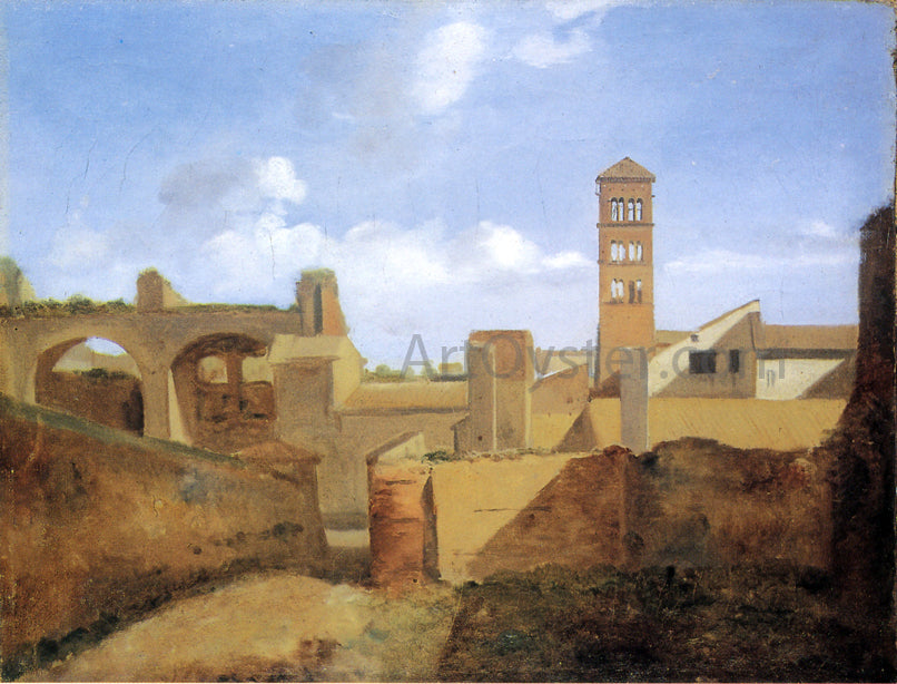  Francois-Marius Granet View of the Church of Santa Francesca Romana and the Basilica of Constatine - Canvas Print