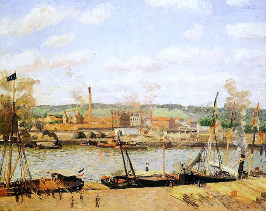  Camille Pissarro View of the Cotton Mill at Oissel, near Rouen - Canvas Print