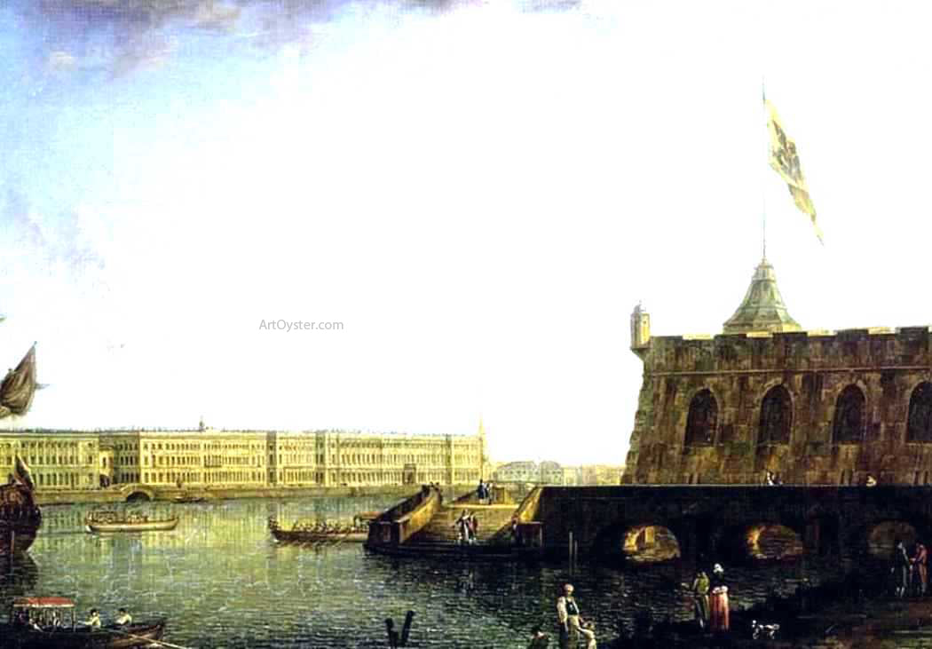  Fedor Yakovlevich Alekseev View of the Fortress of St. Peter and Paul and the Palace Embankmant - Canvas Print