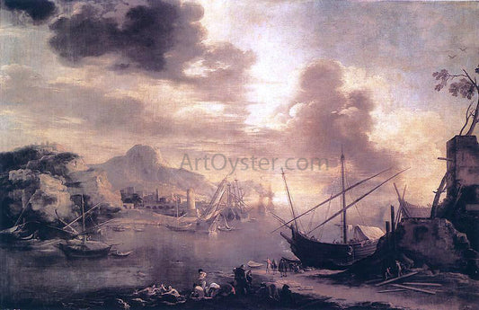  Salvator Rosa View of the Gulf of Salerno - Canvas Print