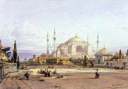  Eduard Hildebrandt View of the Hagia Sophia in Constantinople - Canvas Print