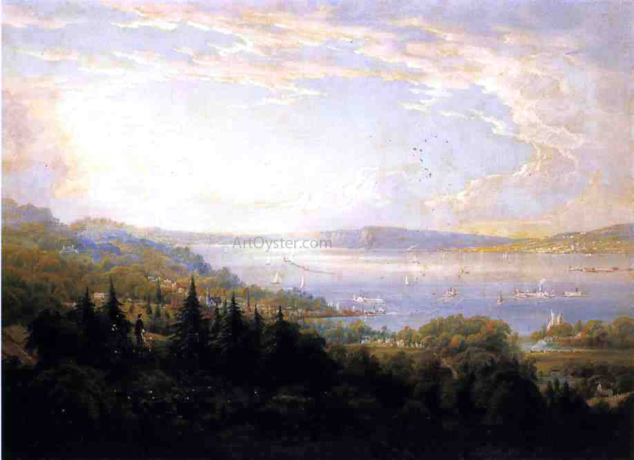  Jr. Robert Havell View of the Hudson River at Haverstraw Bay - Canvas Print