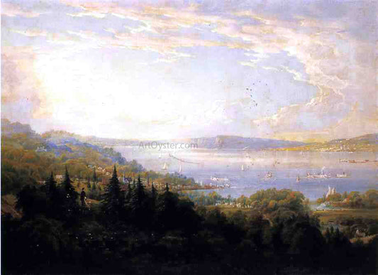  Jr. Robert Havell View of the Hudson River at Haverstraw Bay - Canvas Print