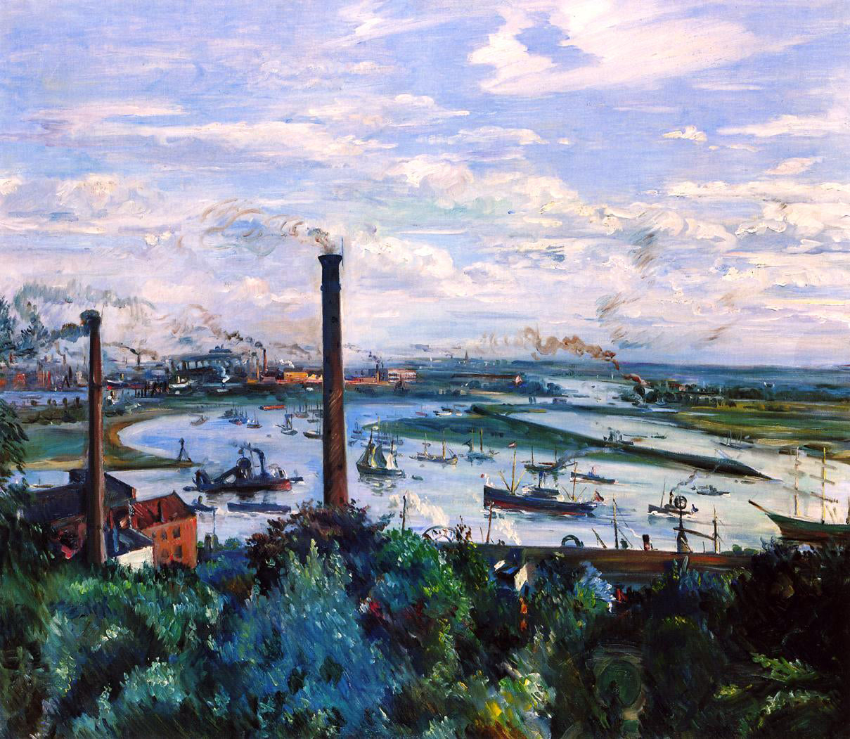  Lovis Corinth View of the Kohlbrand, Hamburg - Canvas Print