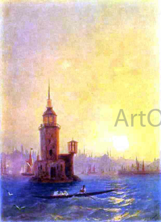  Ivan Constantinovich Aivazovsky View of the Leander Tower in Constantinople - Canvas Print