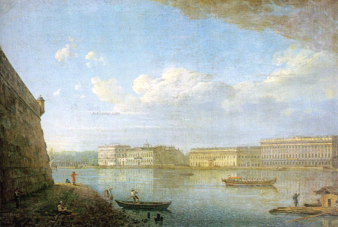  Fedor Yakovlevich Alekseev View of the Palace Sea - Front from the Fortress of St. Peter and Paul - Canvas Print