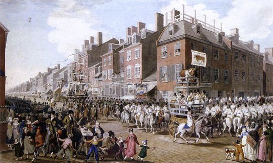  John Ludwig Krimmel View of the Parade of the Victuallers From Fourth and Chestnut Streets - Canvas Print