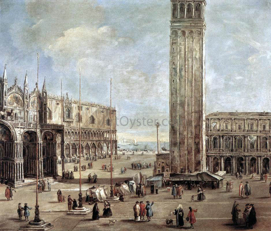  Antonio Stom A View of the Piazza San Marco from the Procuratie Vecchie - Canvas Print