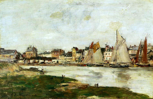  Eugene-Louis Boudin View of the Port of Trouville, High Tide - Canvas Print