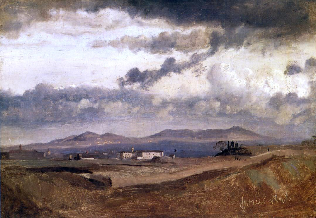  Jean-Baptiste-Camille Corot View of the Roman Compagna - Canvas Print