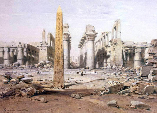  Eduard Hildebrandt View of the Ruins of the Temple of Karnak - Canvas Print