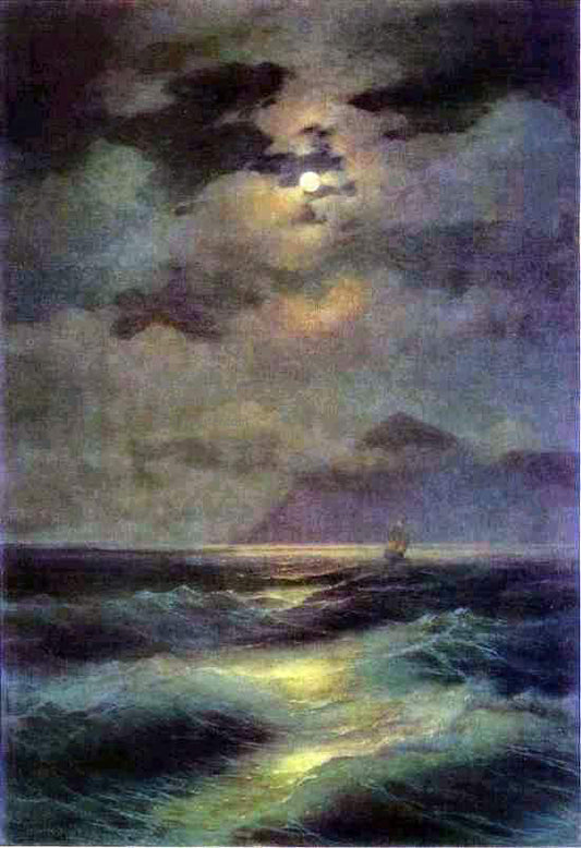  Ivan Constantinovich Aivazovsky View of the Sea by Moonlight - Canvas Print