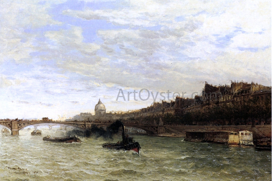  Frank Myers Boggs View of the Seine at Paris - Canvas Print