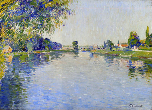  Gustave Caillebotte View of the Seine in the Direction of the Pont de Bezons - Canvas Print