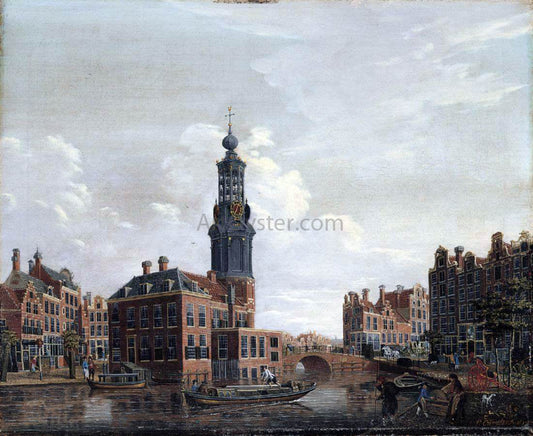  Isaak Ouwater View of the Singel with the Munttoren in Amsterdam - Canvas Print