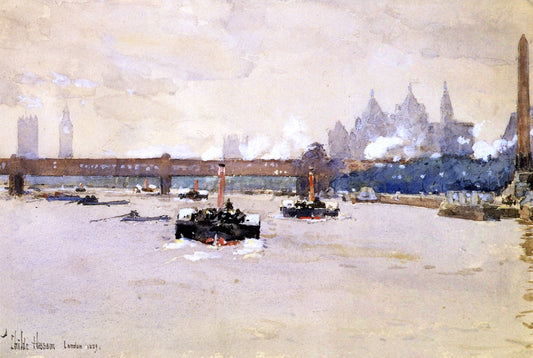  Frederick Childe Hassam View of the Thames - Canvas Print