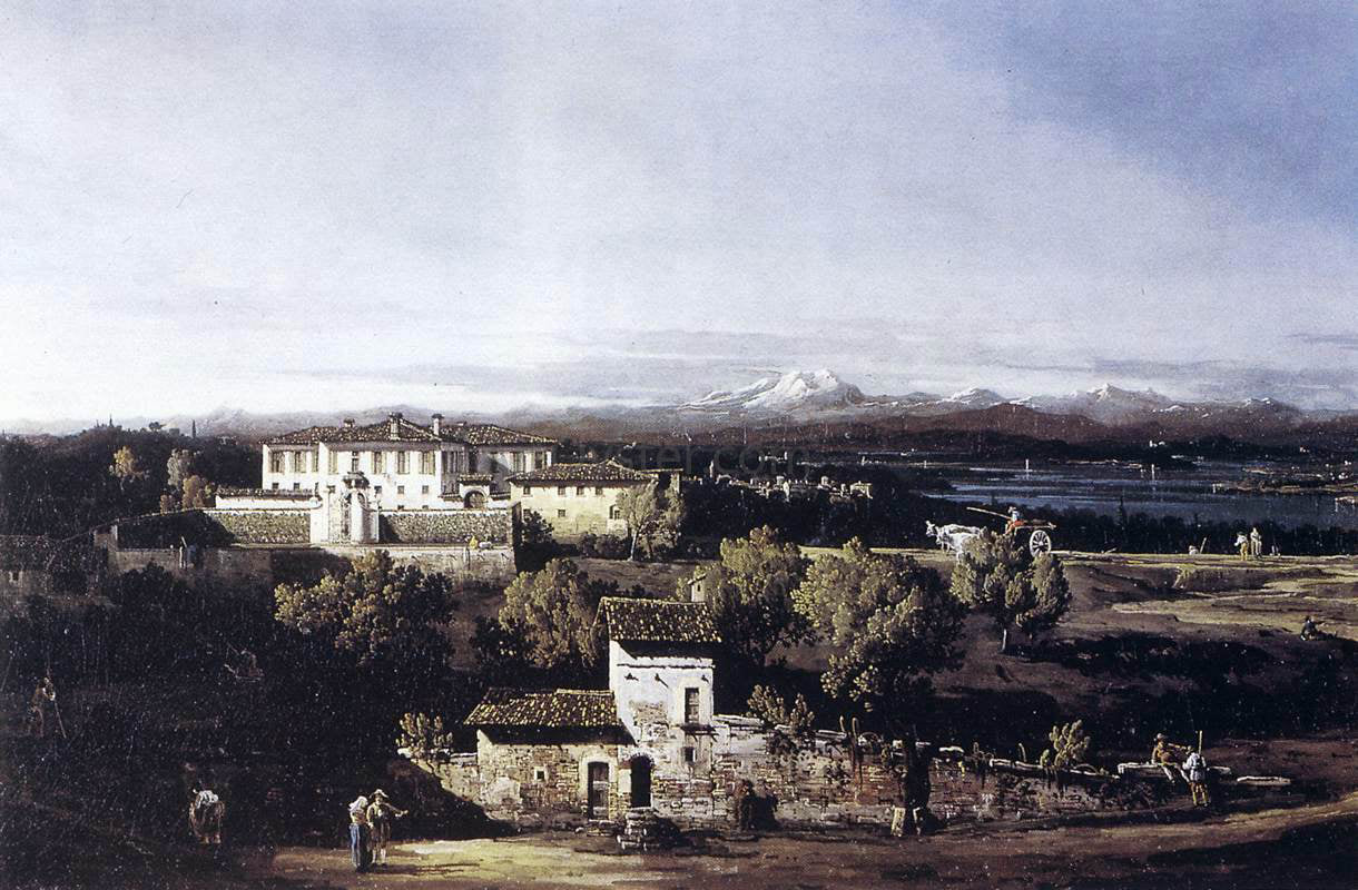  Bernardo Bellotto View of the Villa Cagnola at Gazzada near Varese - Canvas Print