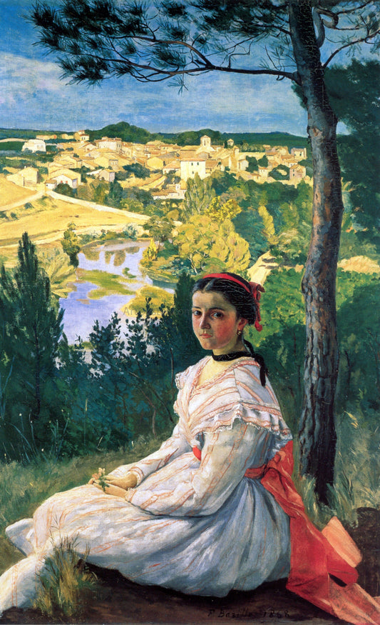  Jean Frederic Bazille View of the Village - Canvas Print