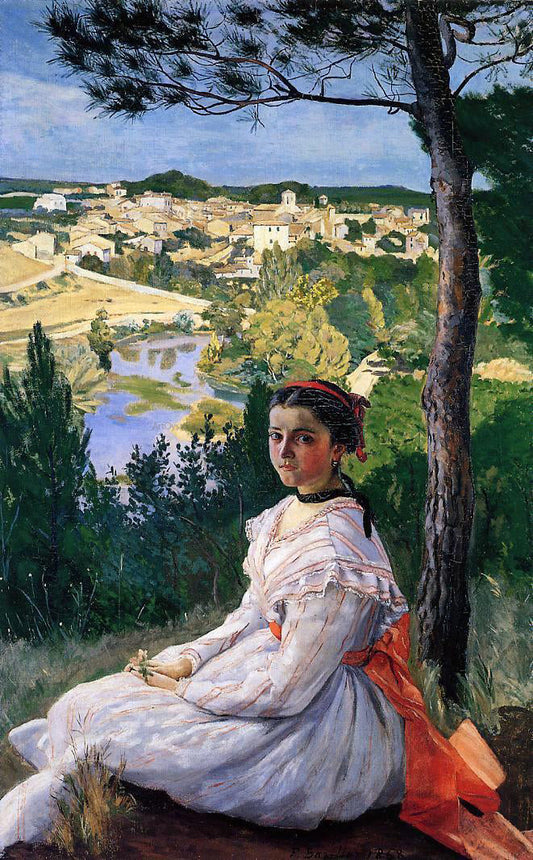  Jean Frederic Bazille View of the Village - Canvas Print