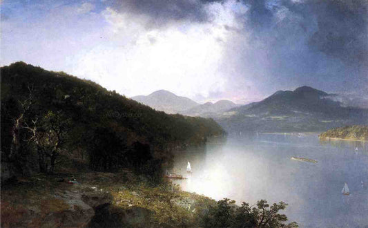  John Frederick Kensett View on the Hudson - Canvas Print