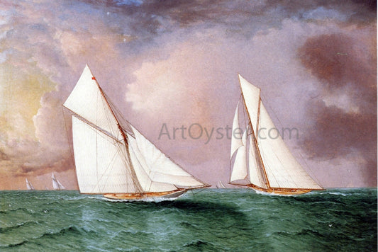  James E Buttersworth Vigilant and Valkyrie II in the 1893 America's Cup Race - Canvas Print