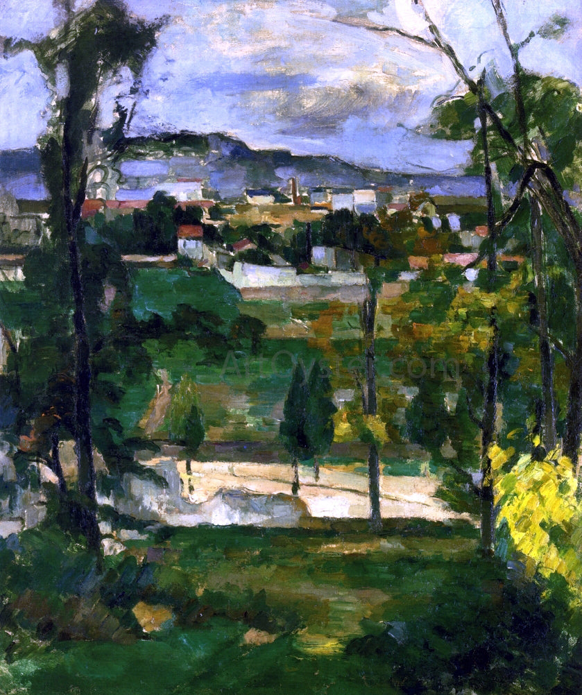  Paul Cezanne Village behind Trees, Ile de France - Canvas Print