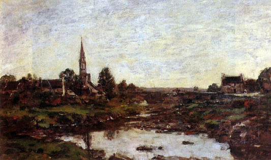  Eugene-Louis Boudin Village in Brittany - Canvas Print