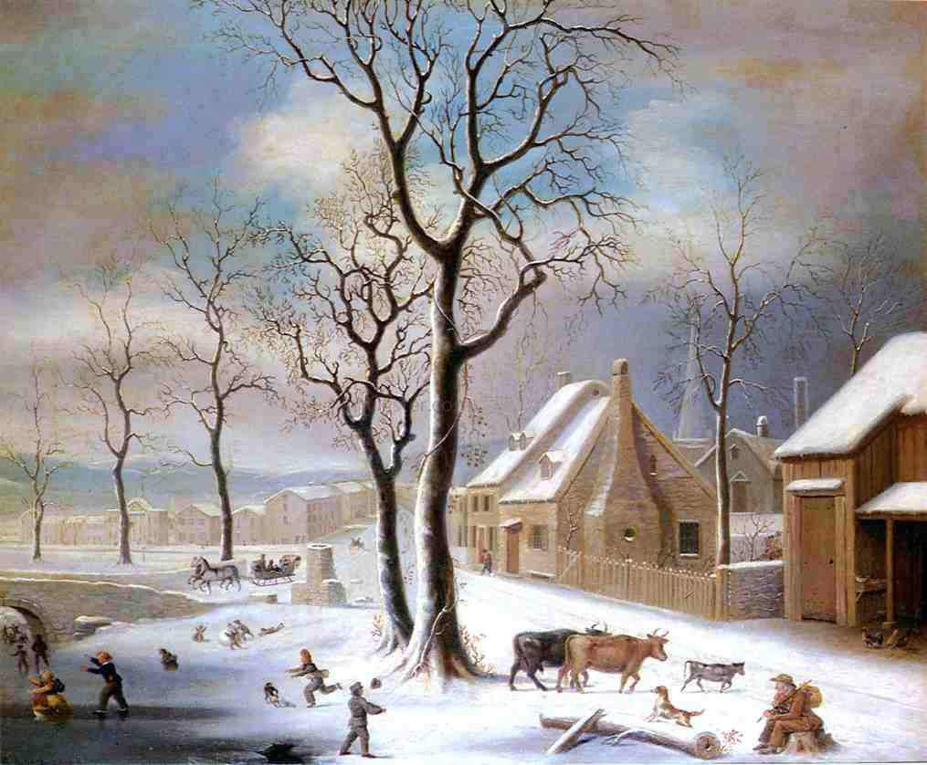  Robert Street Village in Winter - Canvas Print